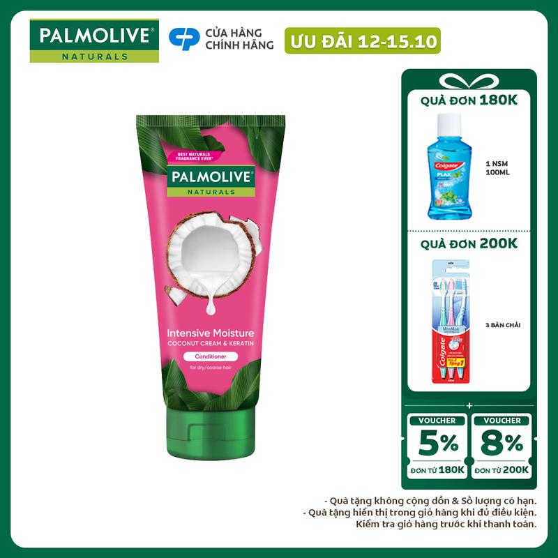 [Ưu đãi 12-15.10] [MỚI] Dầu xả Palmolive chiết xuất thiên nhiên & keratin cho tóc mềm mượt, lưu hương bền lâu 180ml