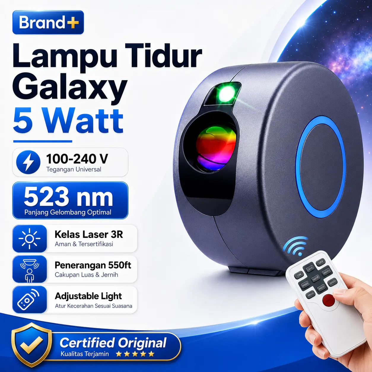 Lampu Tidur Proyektor Bintang Galaxy LED Starry Sky Aurora Nebula Star Projector Night Light