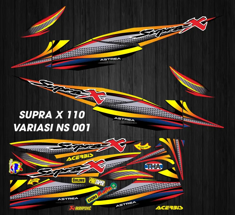 STIKER STRIPING DECAL MOTOR SUPRA X 110 TAHUN 2000-2004 NS O1 Motorcycle 5