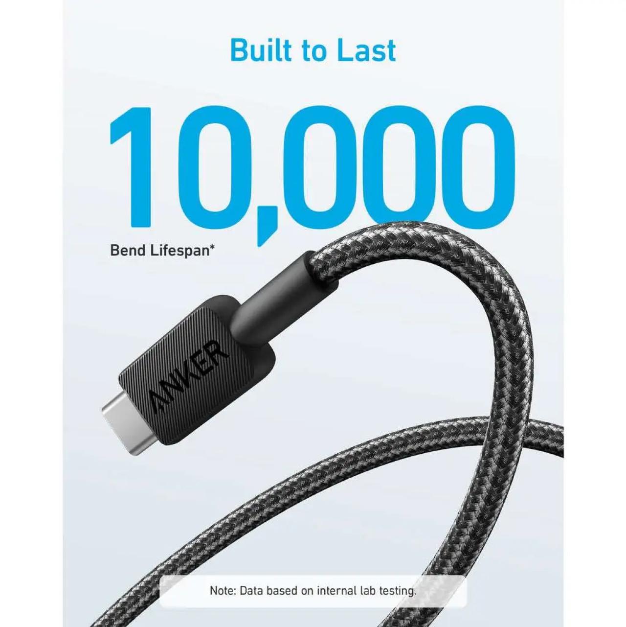 Anker Kabel Charger USB C - USB A 15W Braided 0.9m 322 Powerline - Black A81H5H11