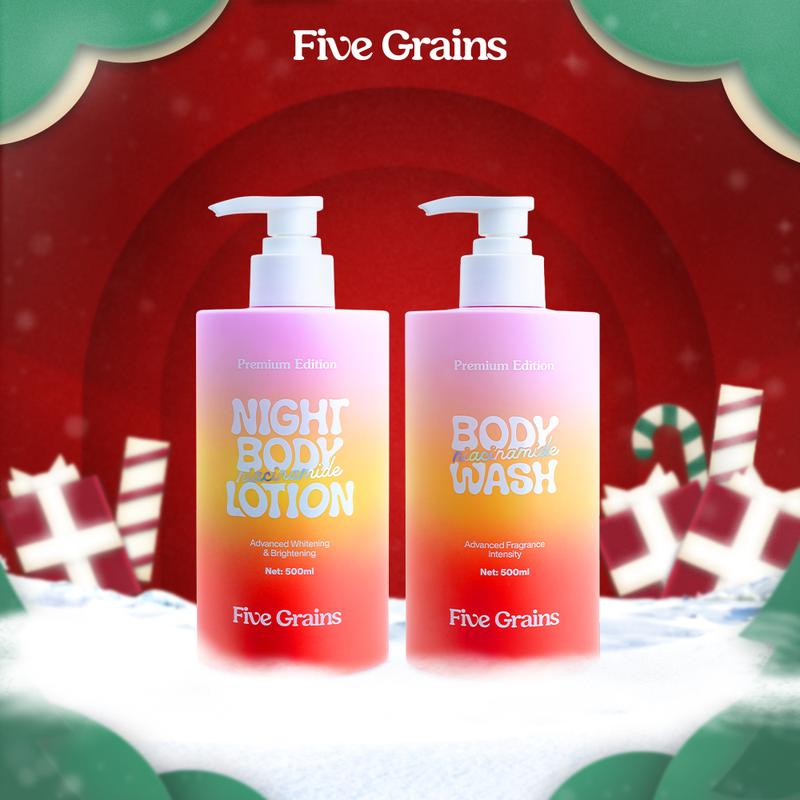   Live  Combo giúp dưỡng trắng dưỡng ẩm da sữa tắm và sữa dưỡng thể Niacinamide Alpha-Arbutin Five Grains 500ml Dưỡng Da Body 