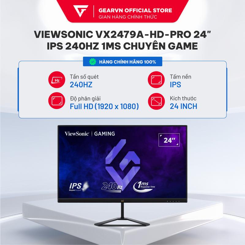 Màn Hình ViewSonic Gaming VX2479A-HD-PRO 24" IPS 240Hz 1ms Chuyên Game Full HD 102% sRGB Bảo Hành 36 Tháng | BigBuy360 - bigbuy360.vn Màn Hình ViewSonic Gaming VX2479A-HD-PRO 24" IPS 240Hz 1ms Chuyên Game Full HD 102% sRGB Bảo Hành 36 Tháng | BigBuy360 - bigbuy360.vn