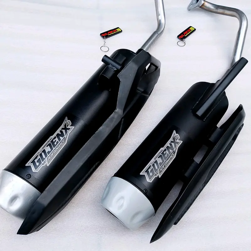 Knalpot Motor Matic GOJENX19 Performance Type SR-02 Beat,Vario,Scoopy,Pcx,Mio,Aerox,Nmax,Spin,Nex,Skydrive,Skywave Hitam Coating Suara Bass Adem Motorcycle 1