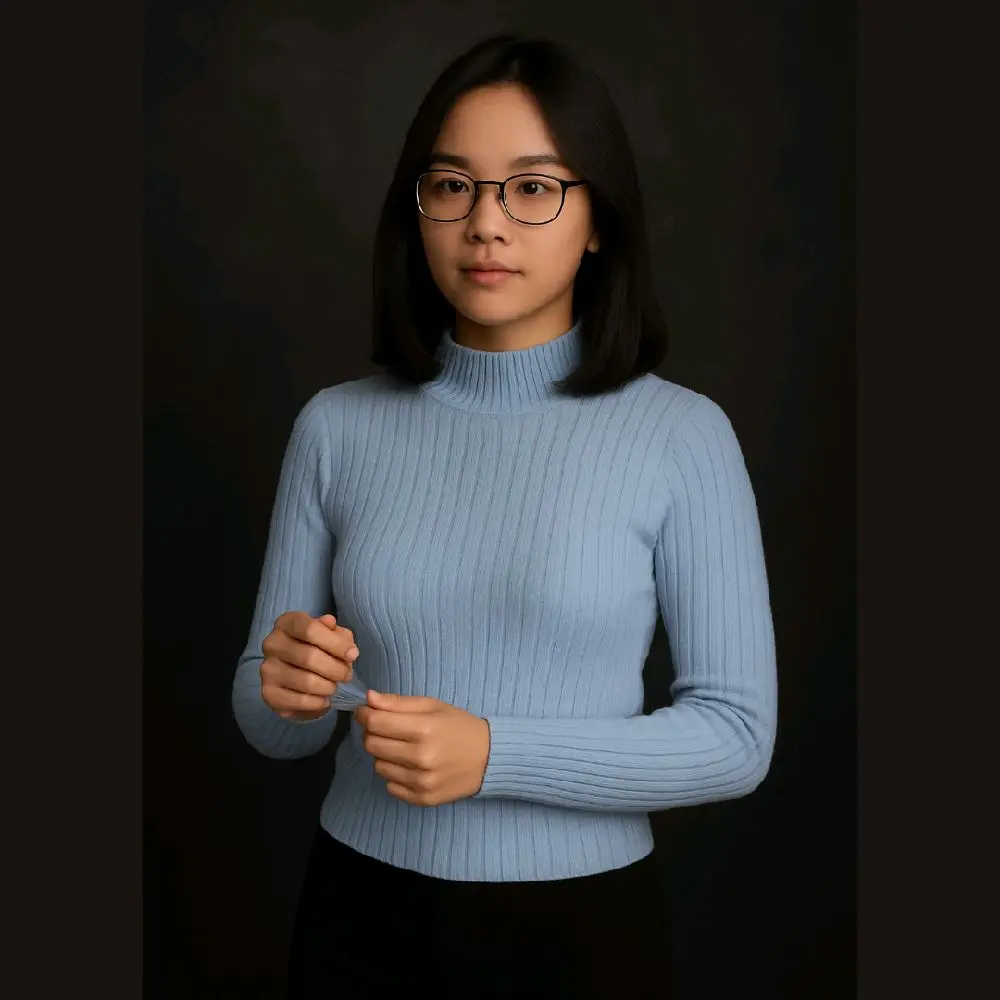 ASCBDG Baju Rajut Inear Turtleneck Baju Wanita Banyak Variant Warna ,Model Polos Santai/Healing Lengan Panjang Atasan Top Basic