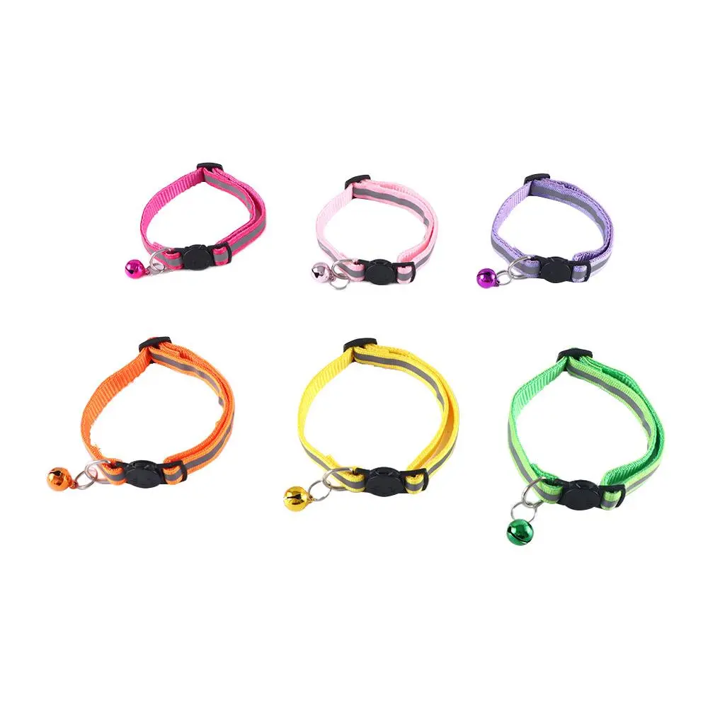 Night Safety Adjustable Pet Products Nylon Reflective Cute Cat Collar Cat Necklace Pet Collars Cat Accessories