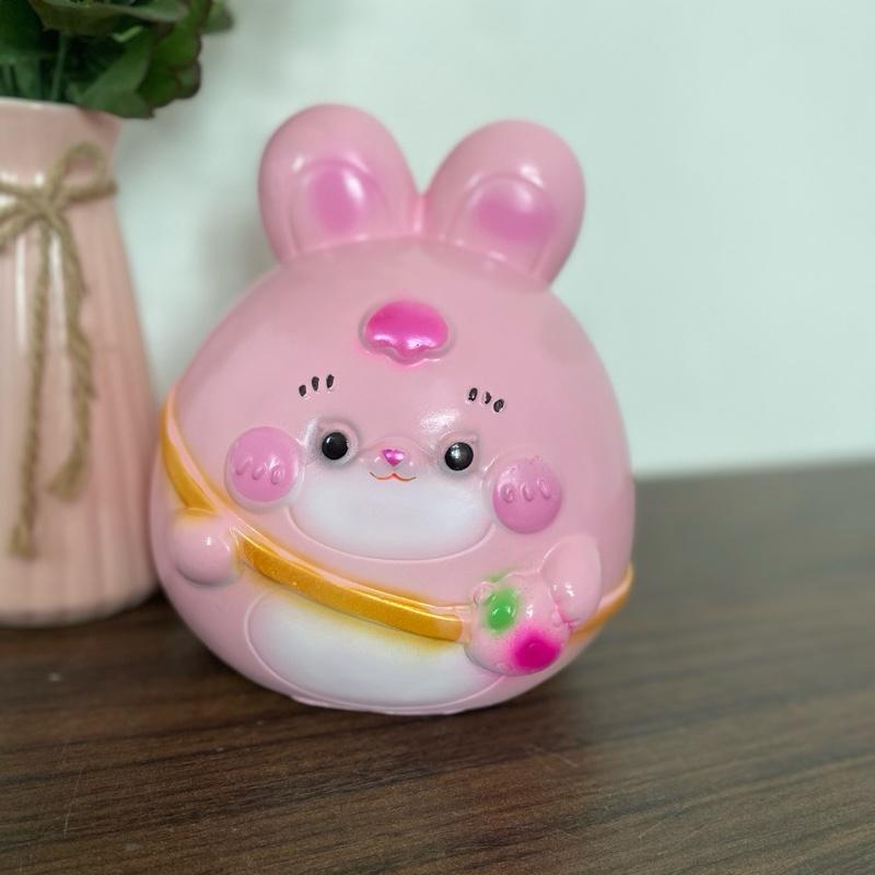 Heo đất tiết kiệm/thỏ đeo túi quả dâu size trung 1