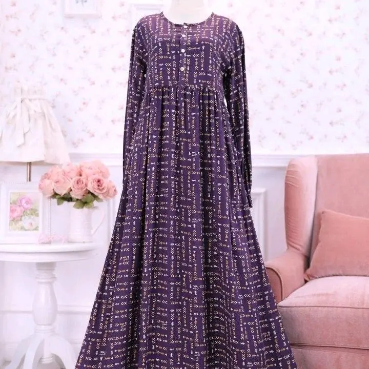 Asha Dark Purple (S) Nightgown Ditsy edisi Maret 2024 3