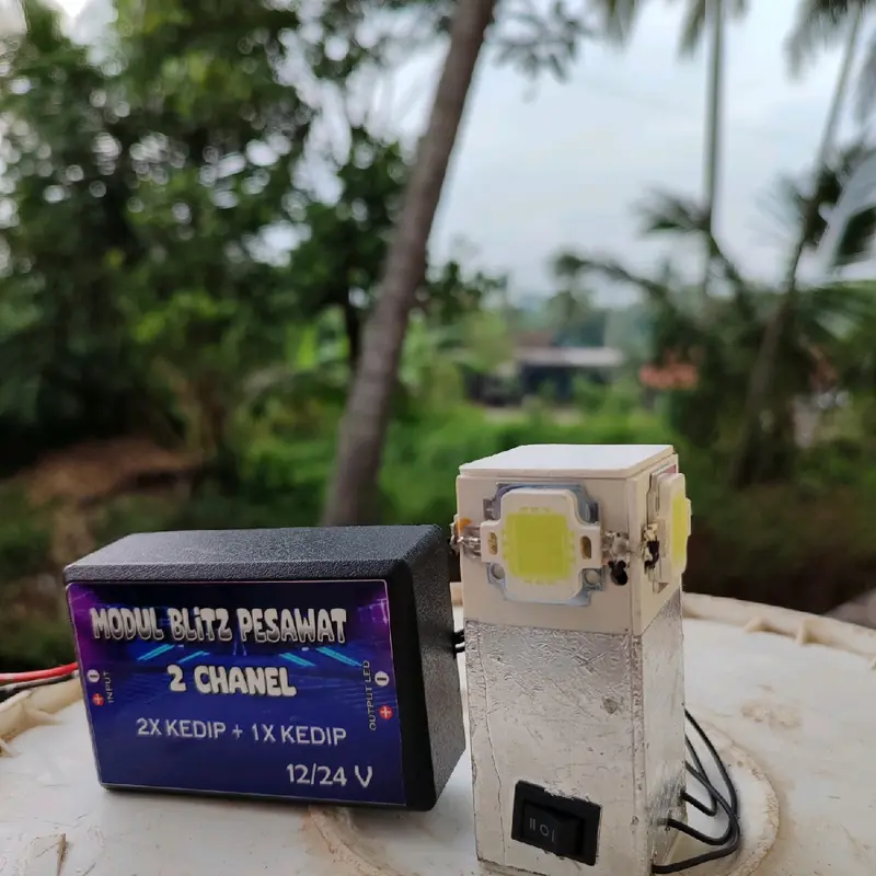 Modul Blitz Pesawat Lampu Rakitan 2x Kedip 12/24 Volt Led Control Remote Toy 3