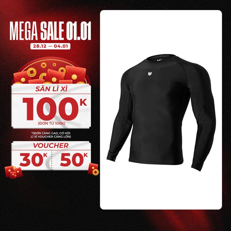 Áo Redikick Combat Compression dài tay Chơi Bóng Rổ Pickleball Tennis Bóng Đá Chạy Bộ Tập Gym Sport Nam
