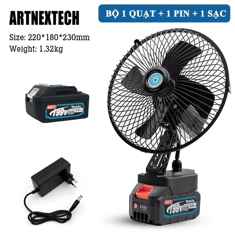 HÀNG LOẠI 1 Quạt Tích Điện Pin 10 Cell Dùng Liên Tục 6H Quạt Pin Makita Để Bàn 2 Cấp Độ Gió Siêu Mát máy