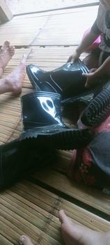 Product Review of Sepatu Boot Pendek Anti Selip Pria KT-802 Hijau Hitam Kuning - Shoes, Karet from ** 0