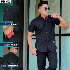 Lowkey Kemeja Pria Dewasa PD 42 Hitam | Kemeja Pria Pendek Kemeja Pria Premium Ori Kemeja Pria Slimfit Kemeja Cowok Pria Dewasa Kemeja Cowok Trend 2026 Kemeja Pria Formal