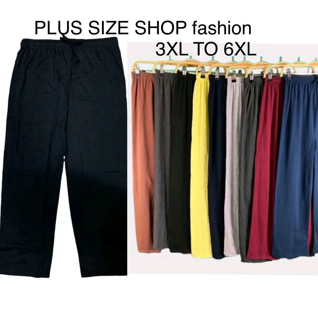 Seluar Tidur Wanita Plus Size 3XL - 6XL 100% Kapas Murah Hitam dan Warna Campuran
