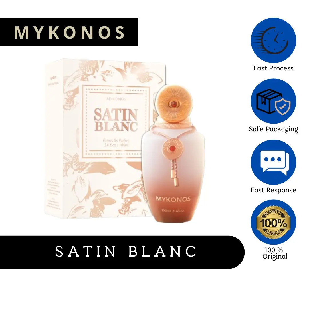 MYKONOS SATIN BLANC || Extrait De Parfum || 100 ml Perfume Satin Blanc Black