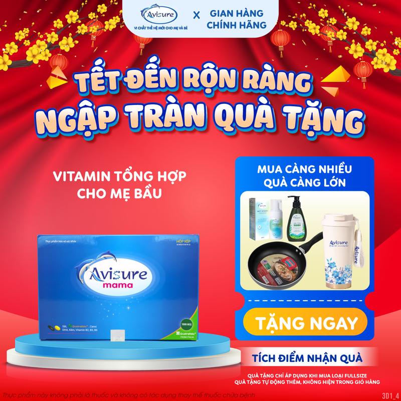 Vitamin Tổng Hợp Avisure Mama Hộp 60 Viên Bổ Sung Sắt Hữu Cơ Quatrefolic DHA EPA Cho Mẹ Bầu Mang Thai Và Sau Sinh