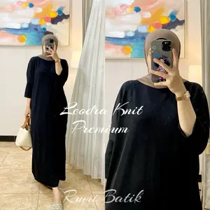 New LEODRA Kaftan bahan Knit Premium Jumbo LD 130 Elegan Simple Mewah Muslim Gamis Nyaman Wanita