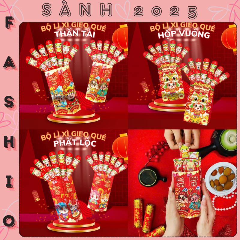 Bao Lì Xì Combo 1 Bộ Gieo Quẻ Tổng Hợp Xuân Bính Ngọ 2026 Sành Fashion 