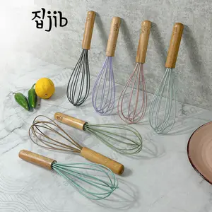 JIB Silicone Whisk / Silicone Utensil / Utensile Silicon / Pengaduk Silikon Gagang Kayu Egg / Kitchenware