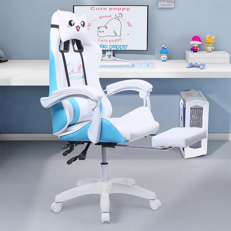 DECHOME Ghế Chơi Game Ghế Gaming Công Thái Học Có Gác Chân Ngả Lưng Xoay 360 Chất Liệu Nệm Cao Su Non Bọc Da PU Nhập Khẩu