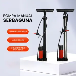 Pompa Tangan Angin Sepeda Tabung Barometer Ban Sepeda Motor Bola Balon 60cm