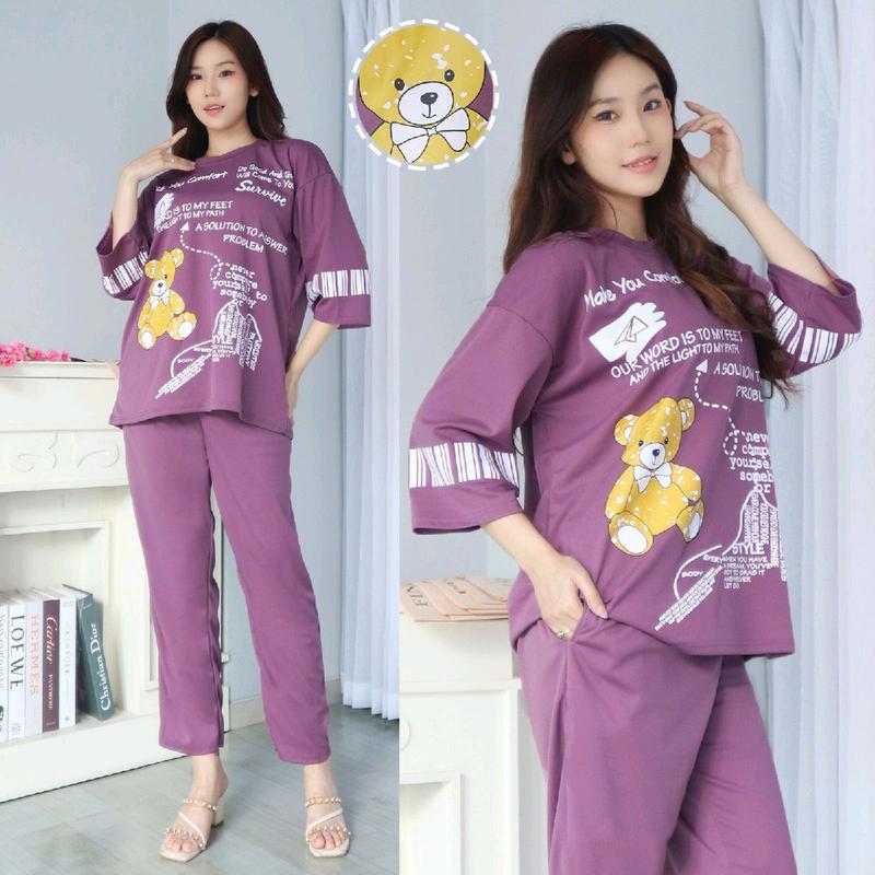 BUY 1 GET 1 !!! Setelan Wanita Jumbo PP Bear Text 1