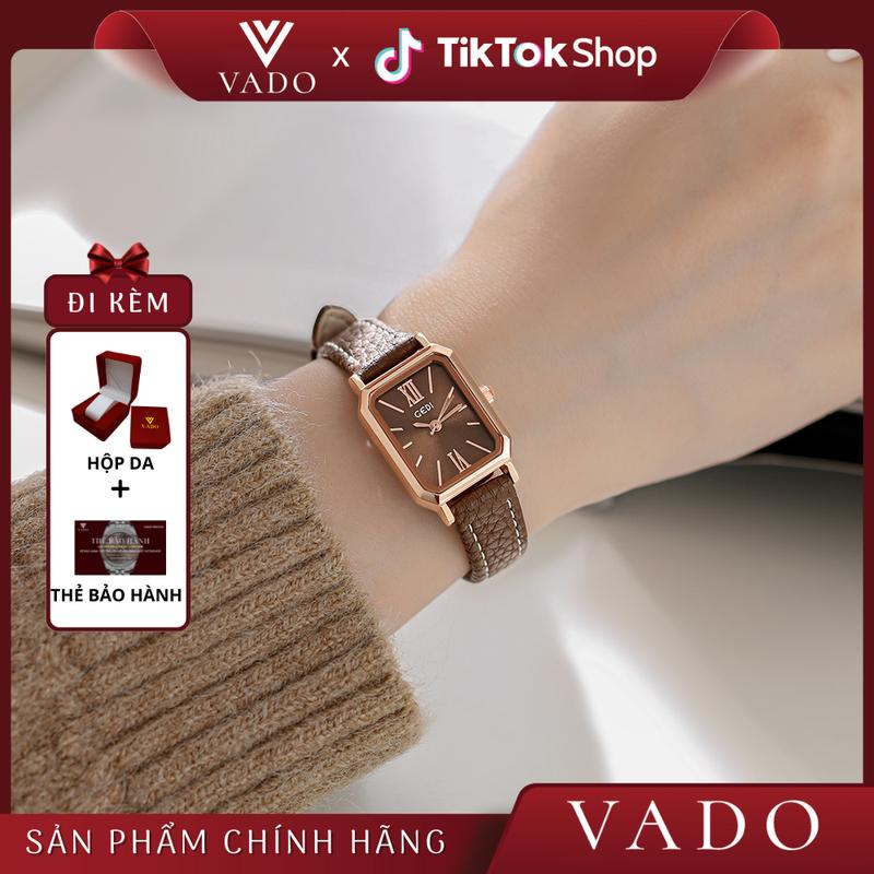   VD - DH9984G  Đồng Hồ Nữ Mặt Vuông Sang Trọng Dây Da Phong Cách Đơn Giản Và Thanh Lịch - DH9984 GEDI 