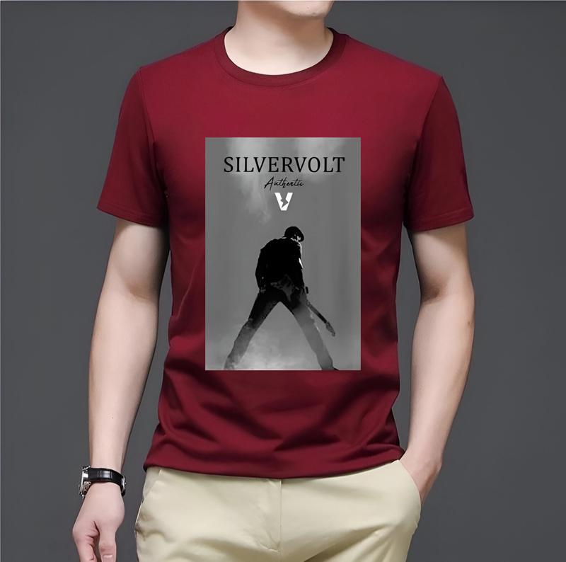 Baju Kaos Pria Distro Silvervolt Original Tangan Pendek Tshirt Oblong Cowok dan Wanita Dewasa Simple Keren Bahan Katun Combed 30S Variasi Ukuran M L XL Sablon High Quality Standar Kain Lembut Nyaman Polos 1