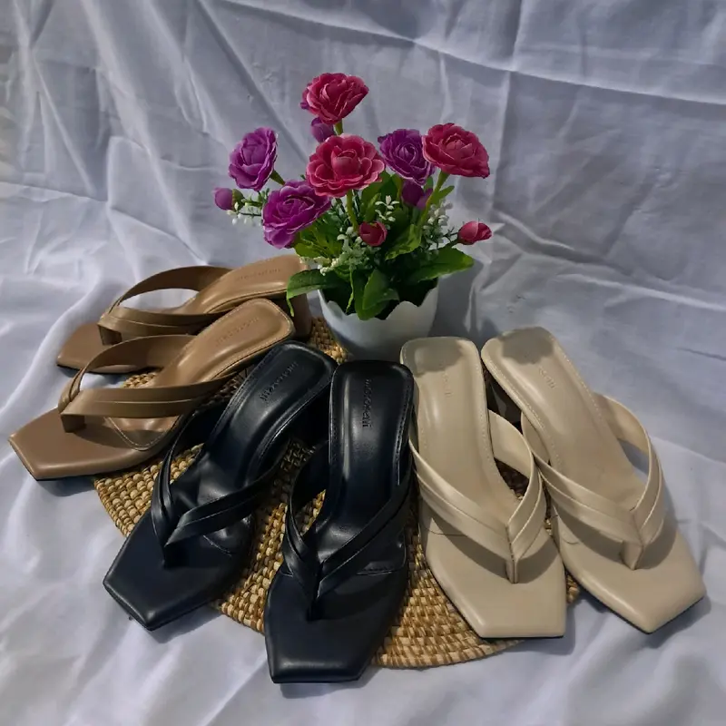 High heels wanita sandal hak tinggi 5cm simple model terbaru murah Kasual 1