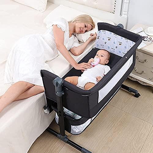 [Ready Stock] Baby Cradle Crib Bed Height Adjustable Bed Safe Co-Sleeping with Detachable Side Panel for 0-2 Years 3