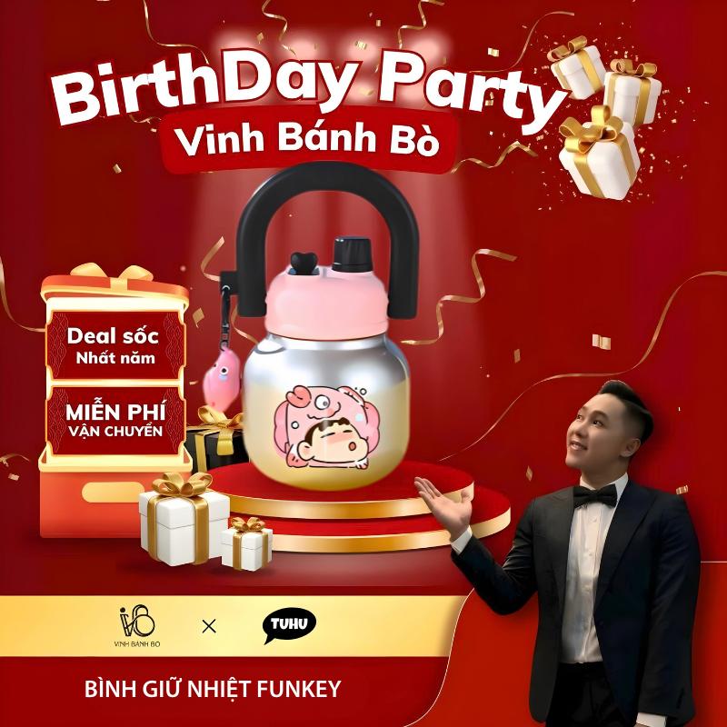 [ĐỘC QUYỀN VINHBANHBO] Bình giữ nhiệt FUNKEY 600ml inox 316 có lõi lọc trà – TUHUHOUSE