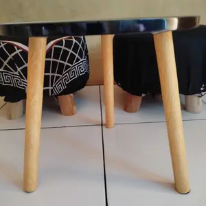 HOMESTATION - Meja Hias Bulat Minimalis Kayu MDF – Meja Samping Tempat Tidur / Meja Dekorasi 31cm 3 Kaki