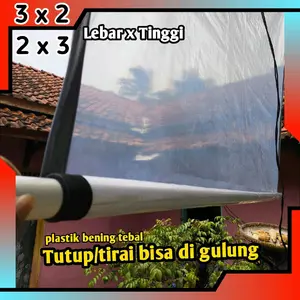 Terpal tirai plastik tebal tutup gajebo anti debu ukuran 2x3 3x2 plastik uv greenhouse plastik bening multiguna