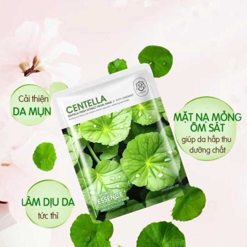 Combo 40 Miếng Mặt Nạ Rau Má Centella Làm Dịu Da Phục Hồi Hỗ Trợ Giảm Mụn Cấp Ẩm Giảm Thâm