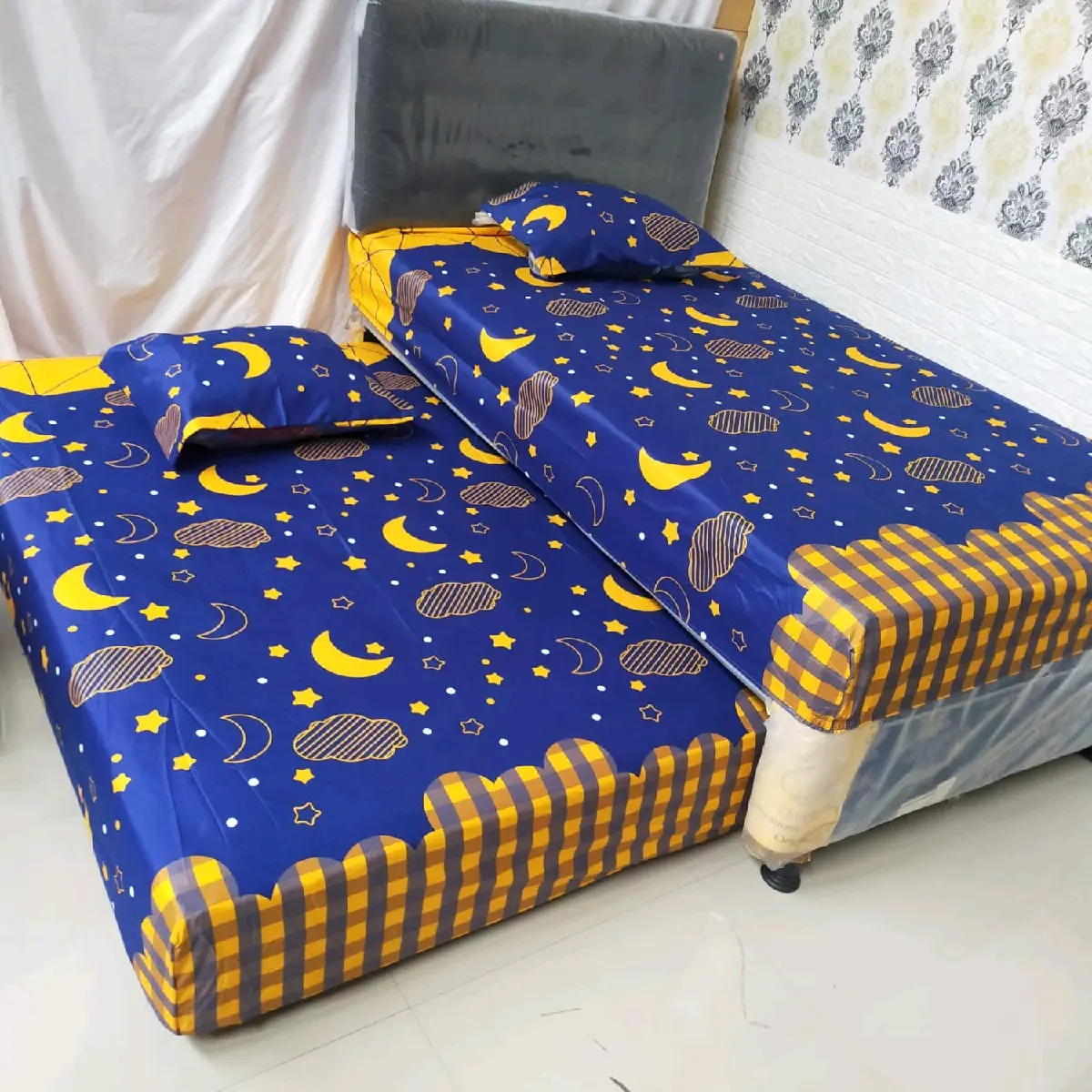 sprei sorong 2 in 1 promo murah Katun
