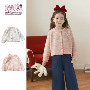 Lulu Kidswear  CARDIGAN MOTIF LOVE HITS ANAK PEREMPUAN SWEATER ANAK PEREMPUAN JAKET ANAK PEREMPUAN BAJU KAOS ANAK PEREMPUAN LENGAN PANJANG  Kids Cardy | Pakaian Cardigan Anak Rajut Premium Umur 1 - 6 Tahun