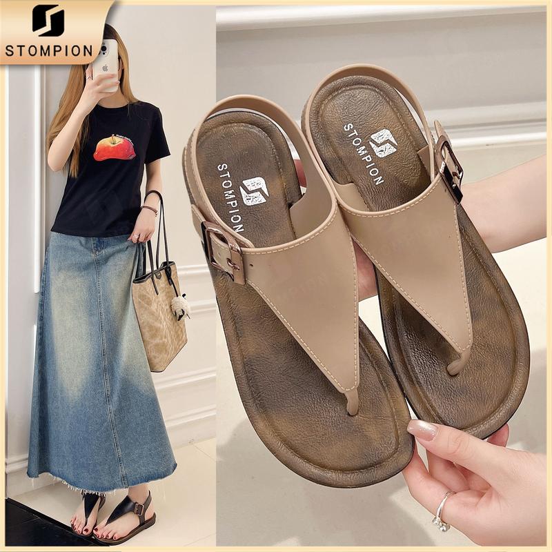 STOMPION Dép sandal nữ thời trang,thiết kế chữ V thời trang dễ phối đồ đi chơi đi làm hay du lịch