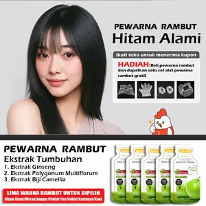 (COD)5PCS Pewarna Rambut Tanpa Bleaching Herbal Cat Rambut Lima warna Ekstrak Tanaman Formula Lembut