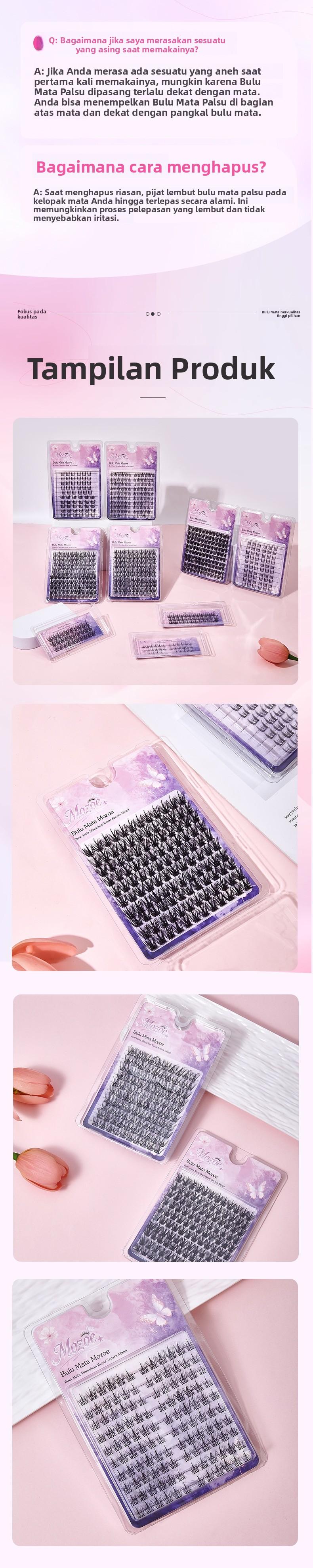 Mozoe Bulu Mata Eyelash Extension Cat Eye10 11 12mm Bulu Mata Palsu Waterproof Dengan Alat Gratis Disertakan 2 Kotak Hemat