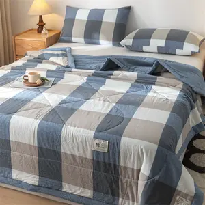 Summer 100% Cotton Thin Quilt Comforter Soft Air Conditioning All Season Quilt/Duvet/Blanket Lightweight Bed Cover Soft Bedding - 200x230cm(79x91inch) 15