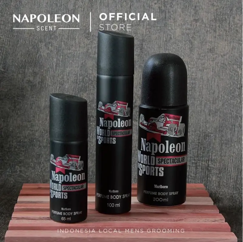 Marlboro Napoleon Parfum Deodorant Spray Pria 200ml Hitam dan Putih 3
