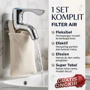 HARGA PABRIK FILTER /PENYARING PROMO BUNDLING BELI 1 filter Gratis 2 (kain + kapas alami) Kualitas Premium Penjernih Saringan Air Keran