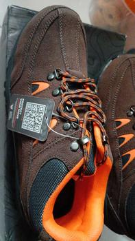 Product Review of sepatu safety pria ujung besi double suede cream tan brown boots karet sepatu Kerja Shoes Hitam Black from K**N 1