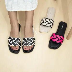 keeya~ Sandal Teplek wanita Sandal wanita simpel Sandal selop viral Hitam Pink Karet
