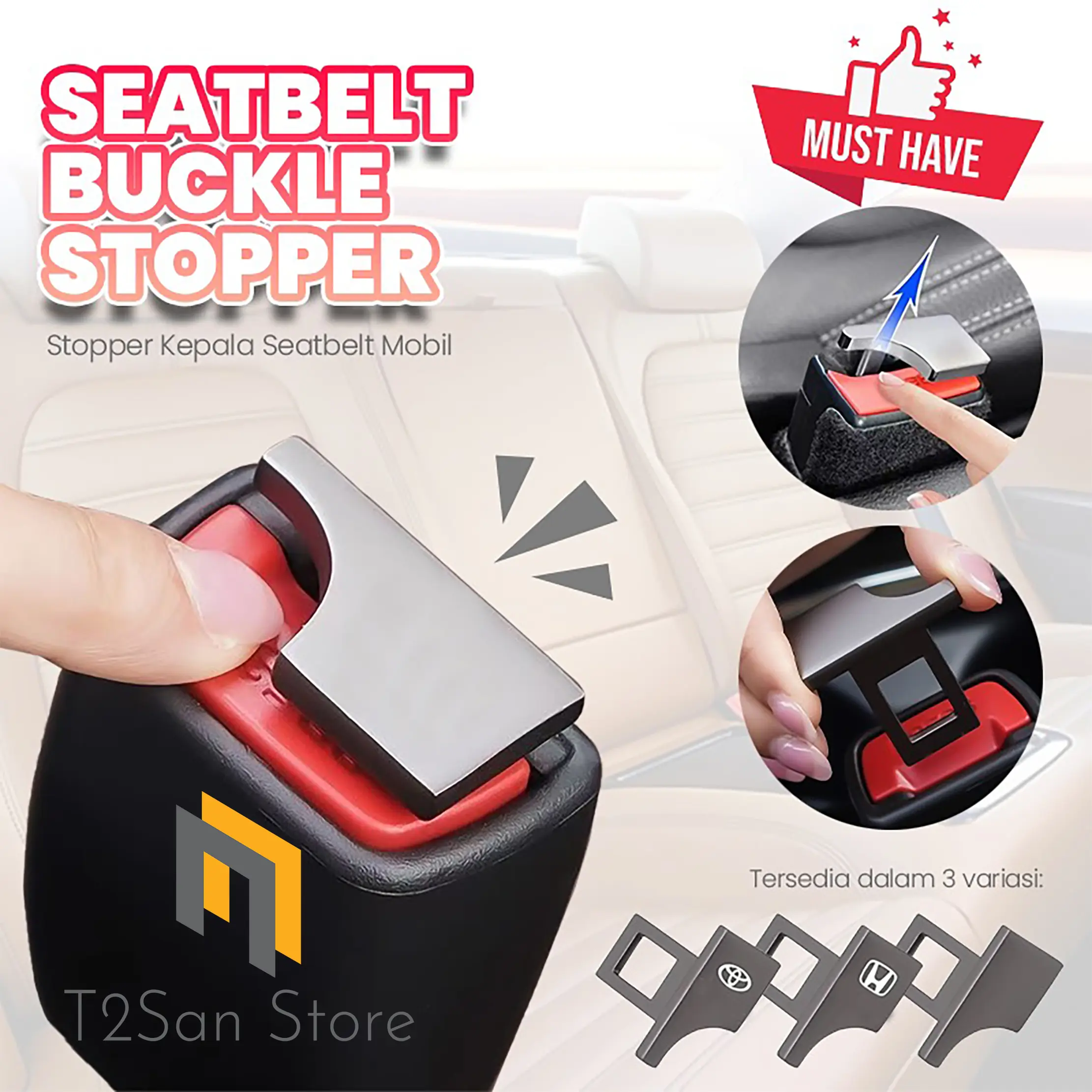 Penutup Lubang Seatbelt / Safety Seat Belt Buckle Alarm Buzzer Stopper