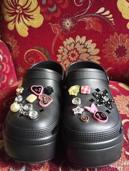 Product Review of Sandal Baim EVA Rubber Wanita Import Sandal Fuji Tinggi 9 CM Jibbitz 3D Anti Slip 8899-5 Hitam Putih from T**♉ 2