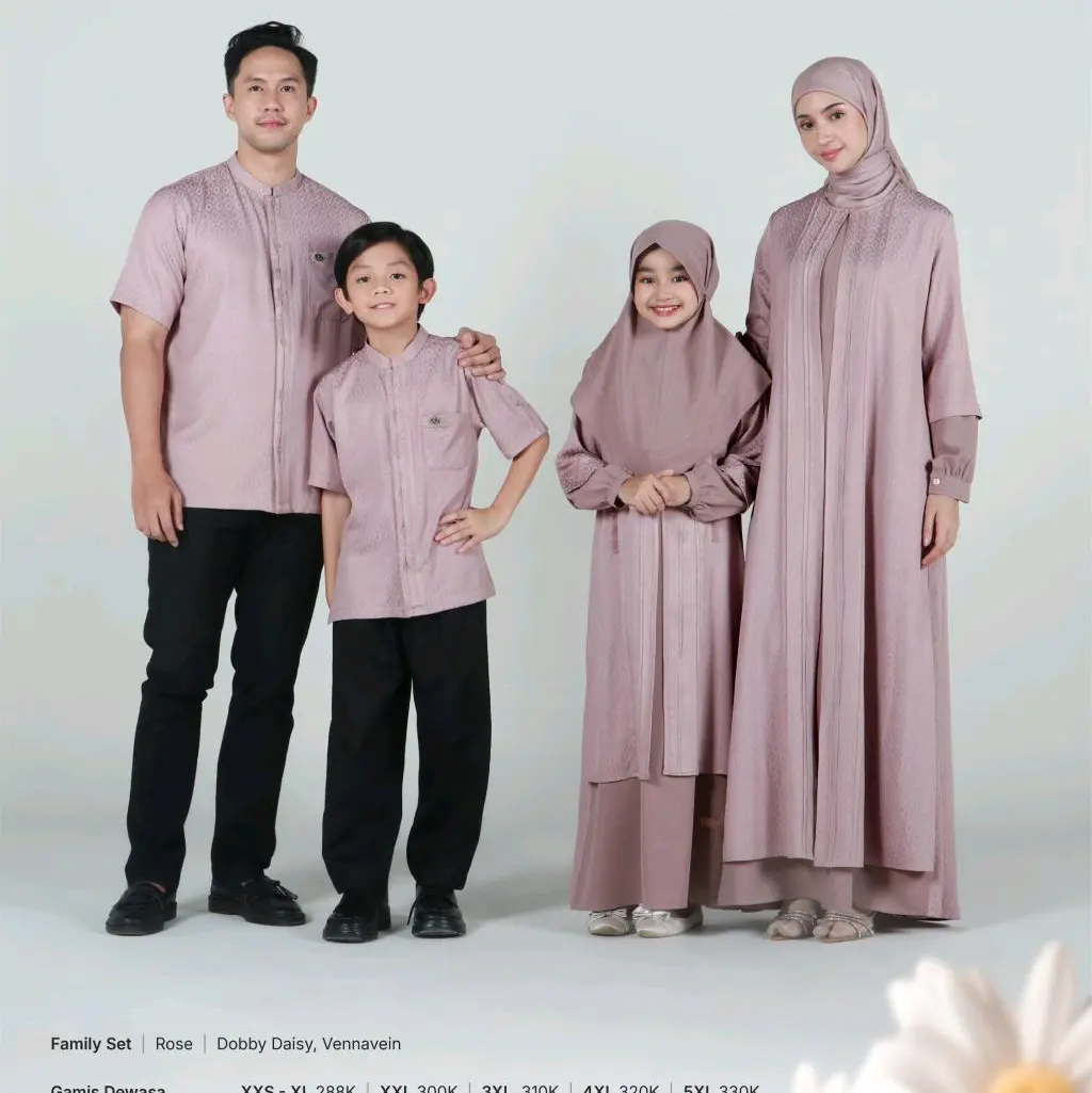 Sarimbit Nibras Terbaru RAYYA SERIES 2025 DAISY ROSE / Sarimbit Keluarga RAYYA SERIES 2025 DAISY ROSE by Nibras Terbaru / Sarimbit Terbaru Daisy Rose Nibras 2025 / Baju Rayya Terbaru 2025 / Gamis Muslim Dewasa