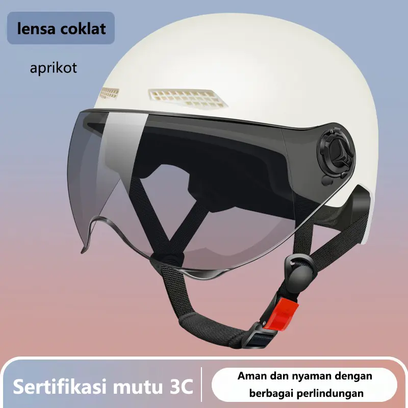 [COD]Helm kendaraan listrik bersertifikat 3C untuk pria dan wanita helm pengaman kendaraan listrik pelindung sinar matahari musim panas helm setengah ringan