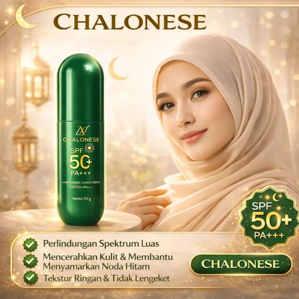 [TOP SALES] CHALONESE Sunscreen Glowing Finish – Makeup Friendly & Ringan Perlindungan SPF Tinggi Tone Up Membantu Kulit Cerah Seketika Tidak Berminyak & Cepat Menyerap No Whitecast
