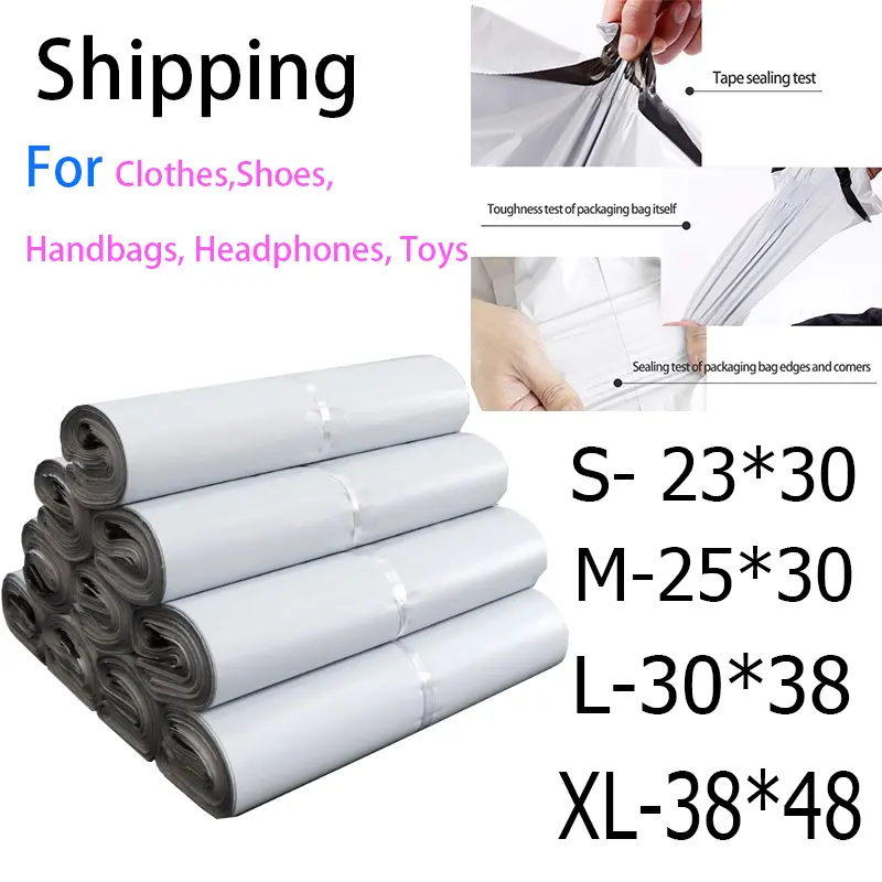 100pcs per Roll Courier Pouch Parcel Shipping Pouch with Adhesive shipping courier pouch polymailer poly mailer pouch plastic packaging bag mail pouch