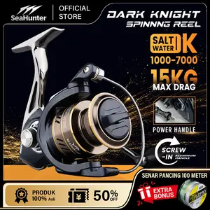 [OFFCIAL] SeaHunter DK Power Handle Reel Pancing Full Besi Semua Logam Memutar Gulungan Pancing 1000-7000 Seri 14 + 1BB 5.2:1/4.7:1 Rasio Gigi Tarikan Maksimal 15Kg Air Asin Murah Berkualitas Ril Pancing Dirancang Di Jepang Metal Roda Laut Olahraga Umpan